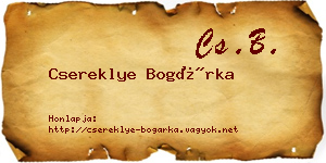 Csereklye Bogárka névjegykártya